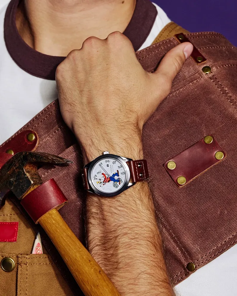 Fix-It Goofy White Dial Leather Strap AW1698-08W | CITIZEN